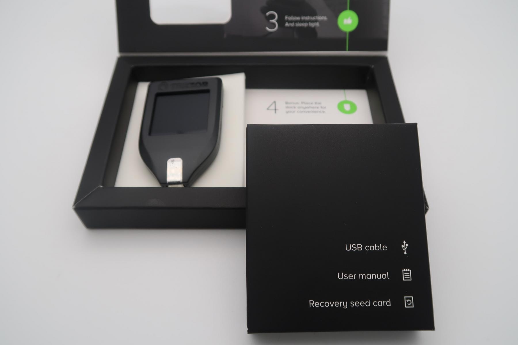 Unboxing of Trezor Model T crypto wallet
